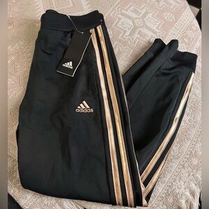 Adidas Kids Black and Gold Track Pants